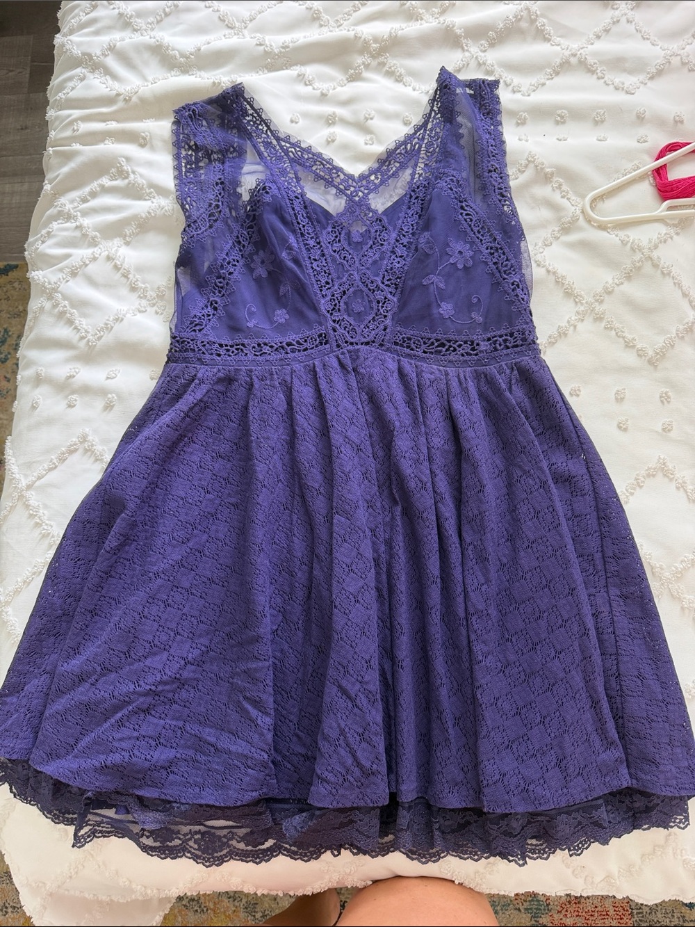 Free people reign over me Lace V-Neck dress